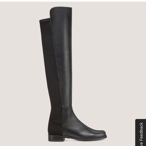 STUART WEITZMAN Black Over-the-Knee Leather Boots